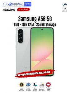 Samsung A56 5G - 8GB RAM - 256GB Storage - PTA Approved - 12 Months Warranty - Light Grey - The Original Bro Mobiles - TOB36